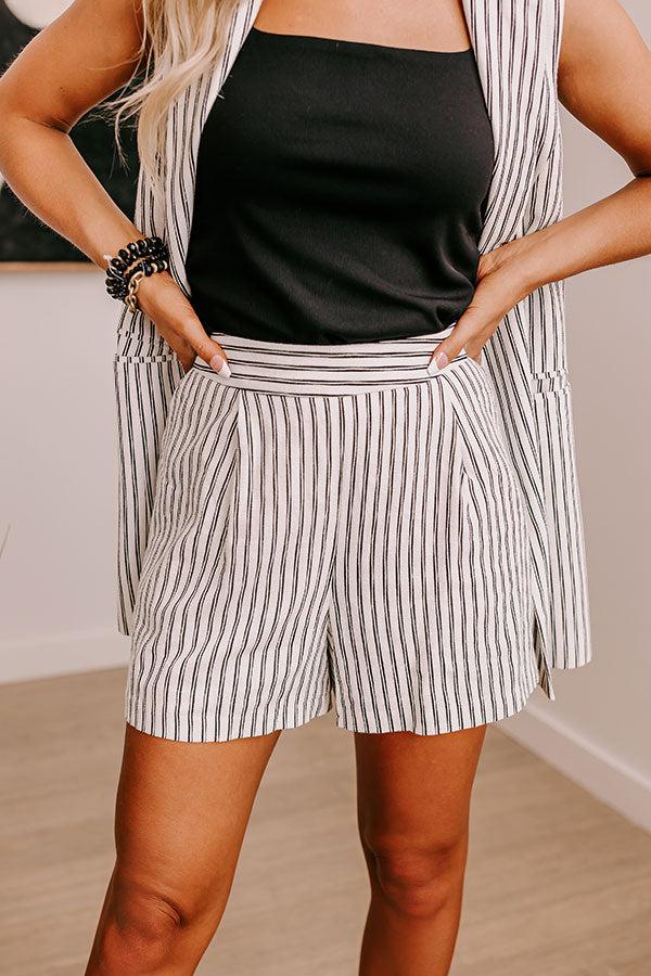 Impressions Grandest Moment Linen-Blend High Waist Shorts