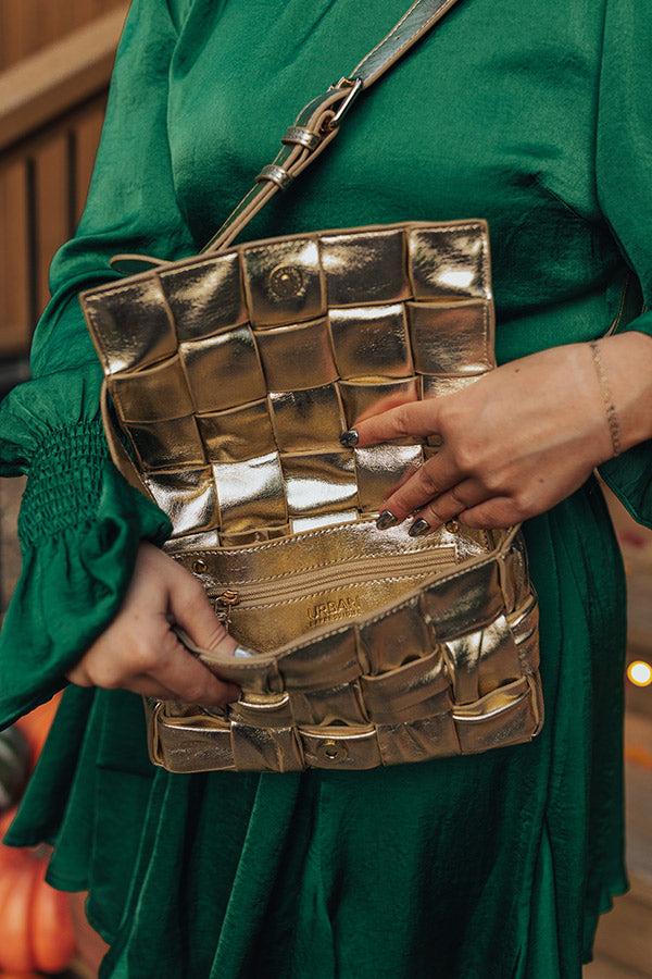 Impressions Guest To Impress Faux Leather Crossbody In Gold