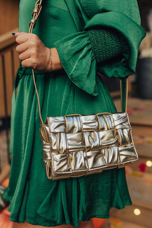 Impressions Guest To Impress Faux Leather Crossbody In Gold