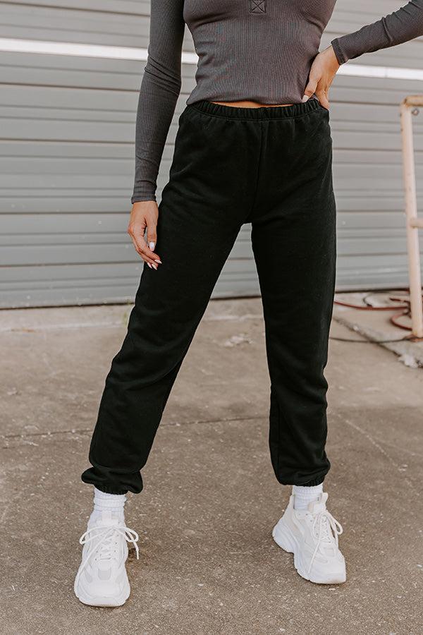 Impressions Gym Goals Luxe High Waist Oversized Joggers In Black