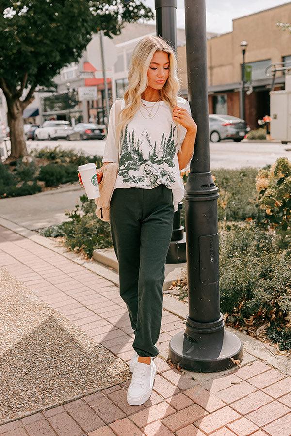 Impressions Gym Goals Luxe High Waist Oversized Joggers In Hunter Green