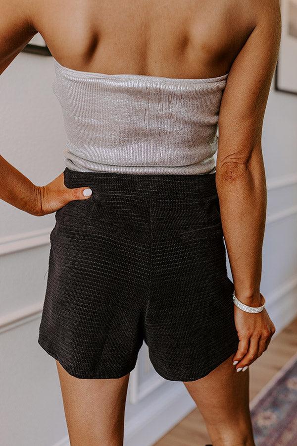 Impressions Halftime Happy Hour High Waist Shorts In Black