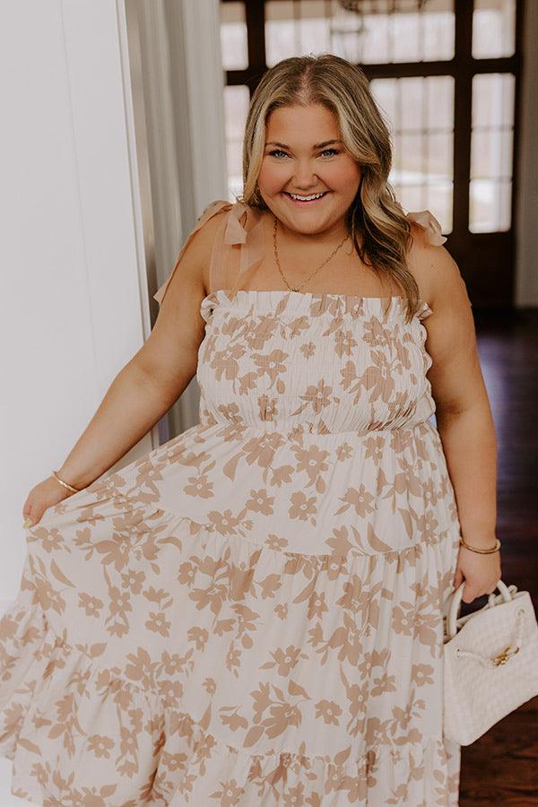 Impressions Happy Gatherings Floral Smocked Maxi Dress Curves