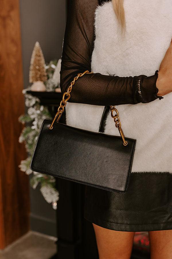 Impressions Happy Hour Meetup Faux Leather Purse in Black