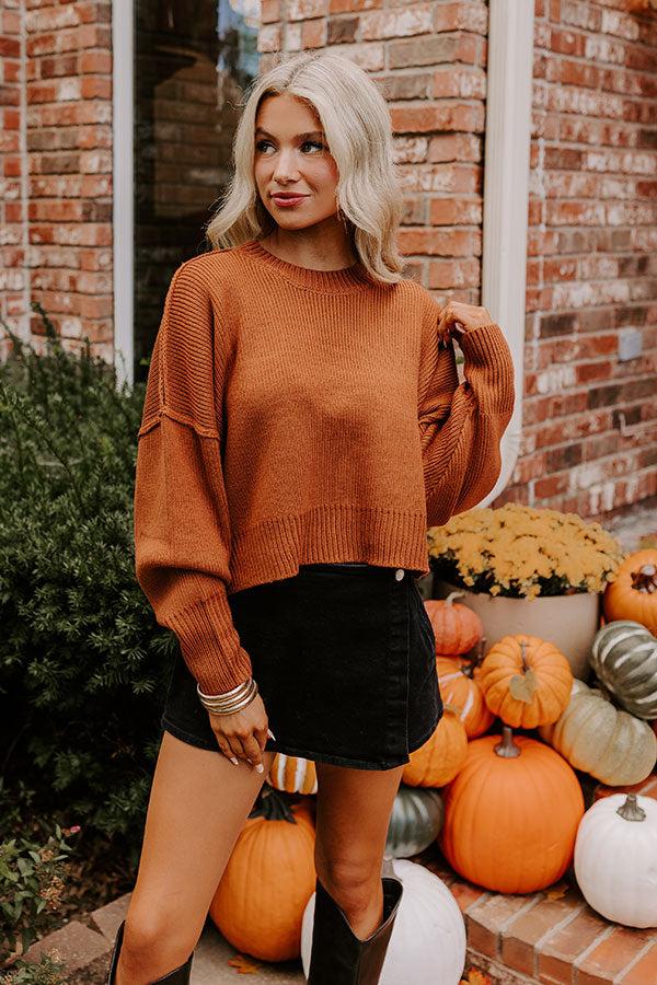 Impressions Harvest Wishes Ribbed Sweater in Cinnamon