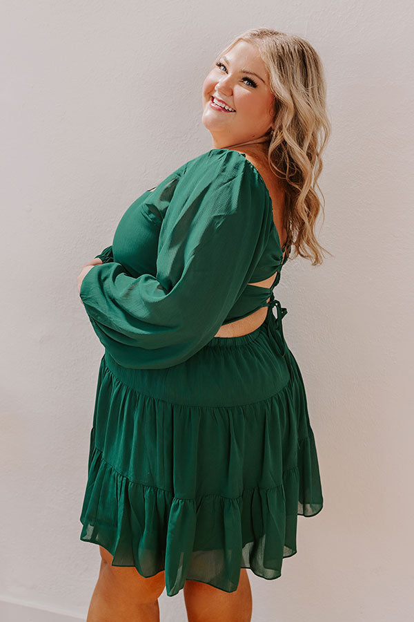 Impressions Haute Harmony Mini Dress In Hunter Green Curves