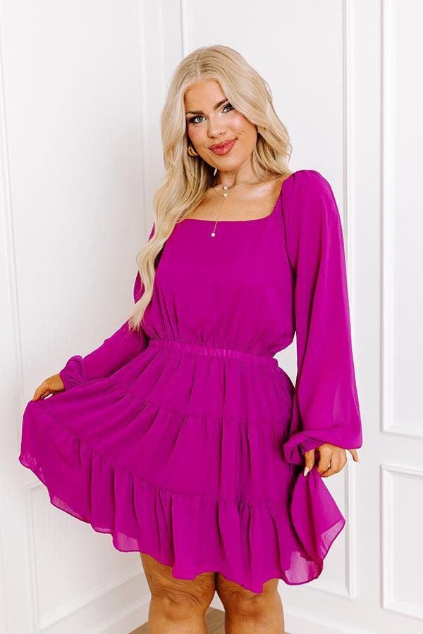 Impressions Haute Harmony Mini Dress In Orchid Curves