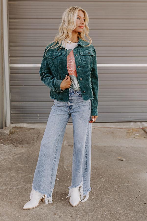 Impressions Hayride Honey Corduroy Jacket In Hunter Green