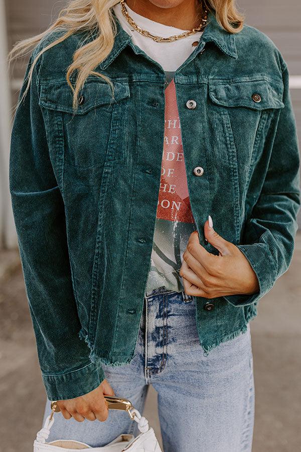Impressions Hayride Honey Corduroy Jacket In Hunter Green