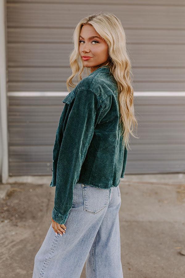 Impressions Hayride Honey Corduroy Jacket In Hunter Green