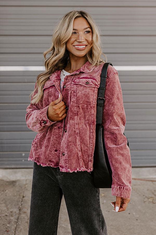 Impressions Hayride Honey Corduroy Jacket In Maroon