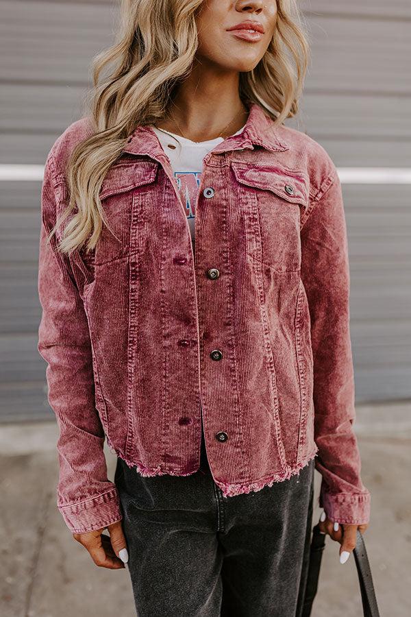 Impressions Hayride Honey Corduroy Jacket In Maroon