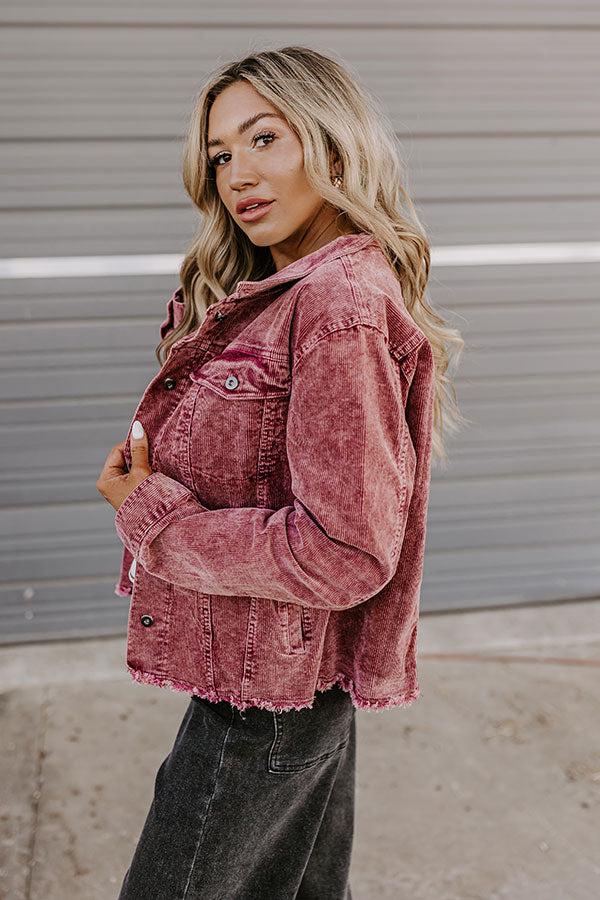 Impressions Hayride Honey Corduroy Jacket In Maroon
