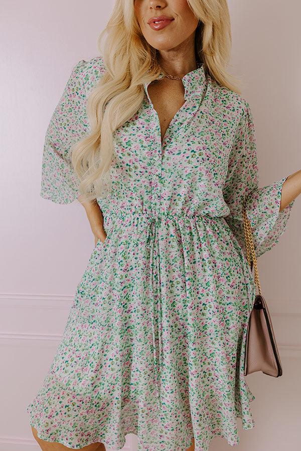 Impressions Headed Down Memory Lane Dress In Mint Curves