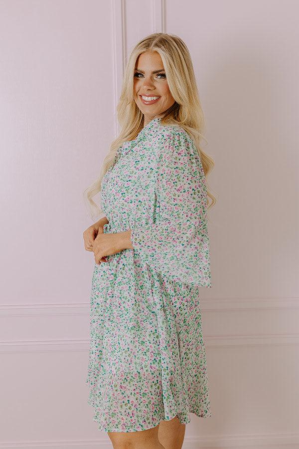 Impressions Headed Down Memory Lane Dress In Mint Curves