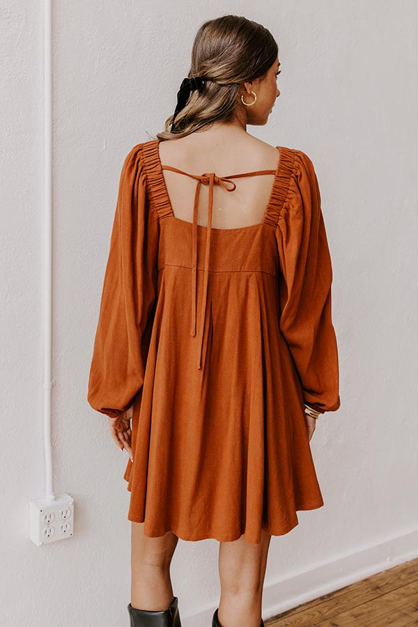 Impressions Headed Down Memory Lane Linen-Blend Mini Dress