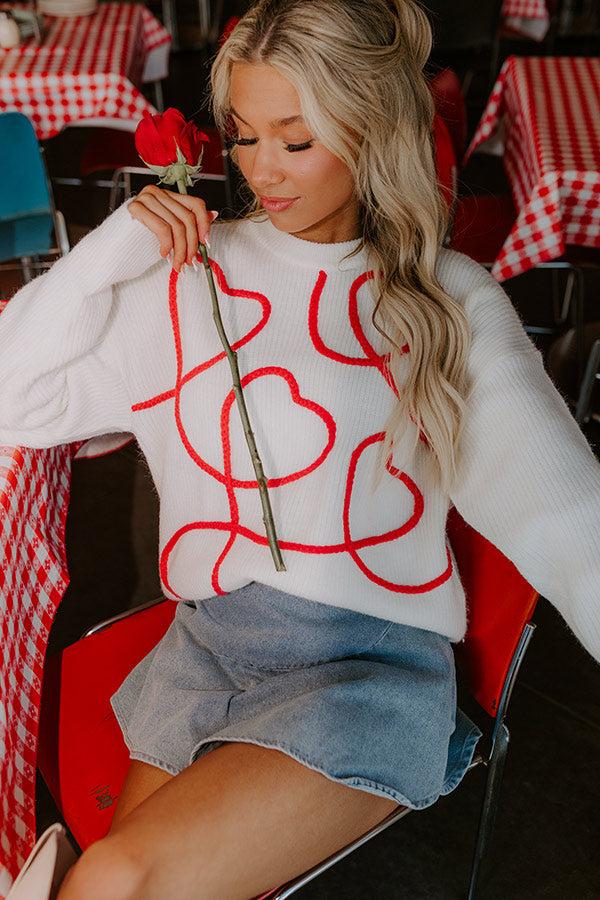 Impressions Heartfelt Moment Embroidered Knit Sweater