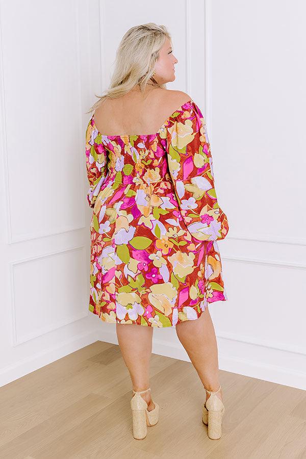 Impressions Heartfelt Moment Floral Mini Dress Curves