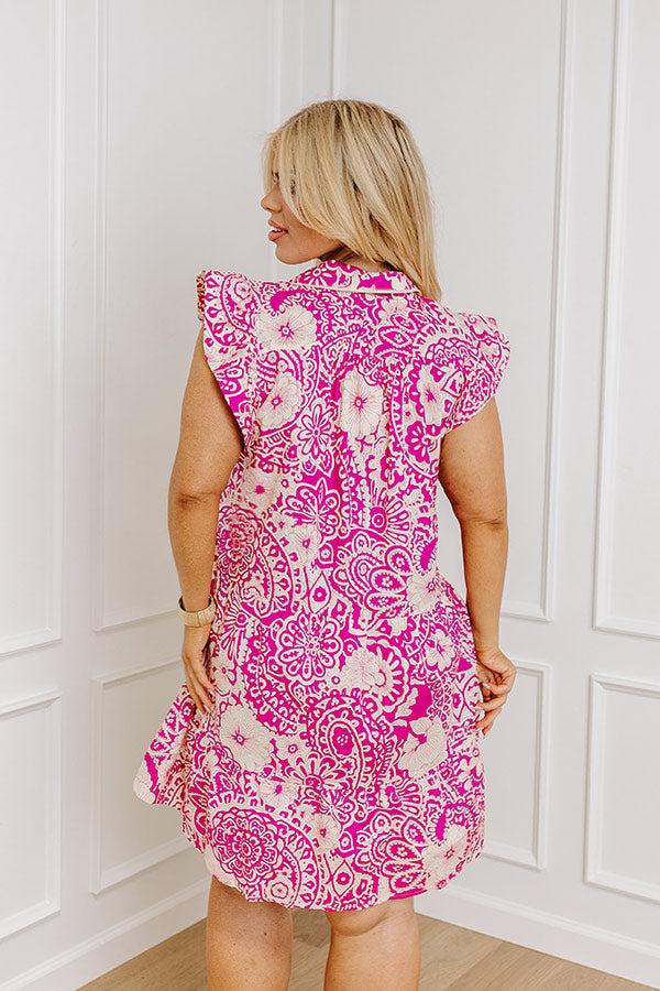 Impressions Hello Lovely Floral Dress In Orchid Curves