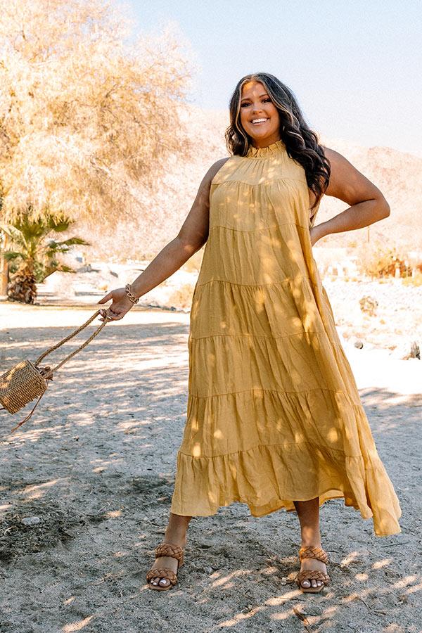 Impressions Hibiscus Kisses Midi In Primrose Yellow Curves