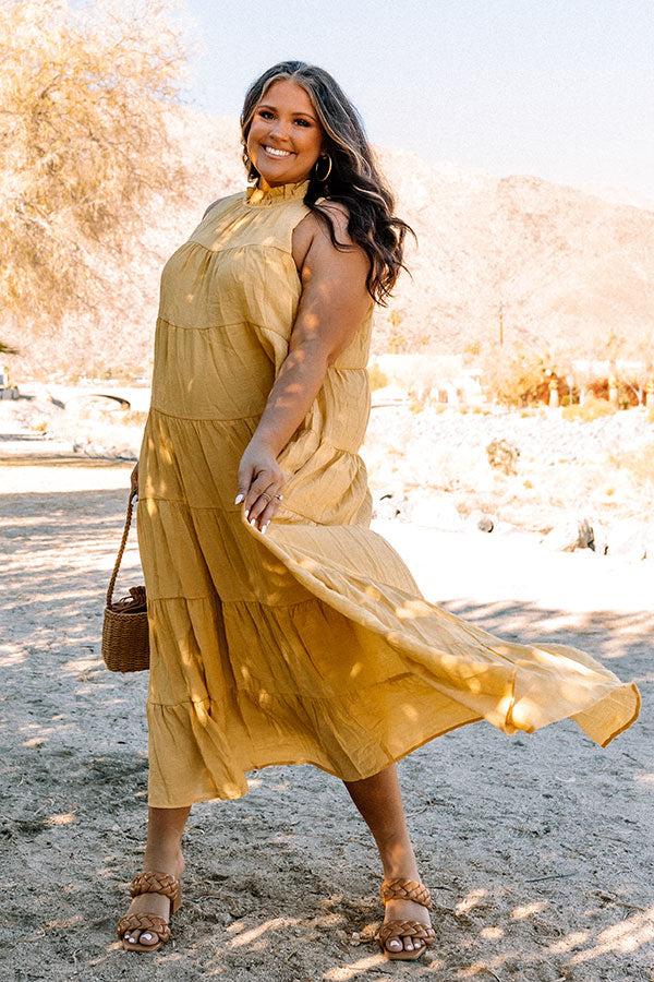 Impressions Hibiscus Kisses Midi In Primrose Yellow Curves