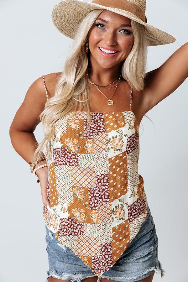 Impressions High Tower Ave Colorblock Top In Copper