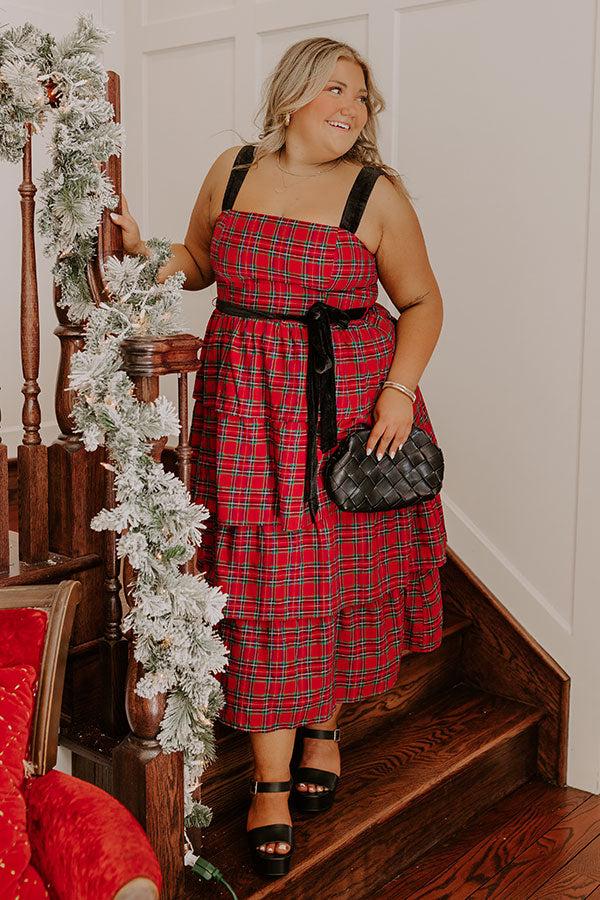 Impressions Holiday Harmony Plaid Tiered Midi Curves