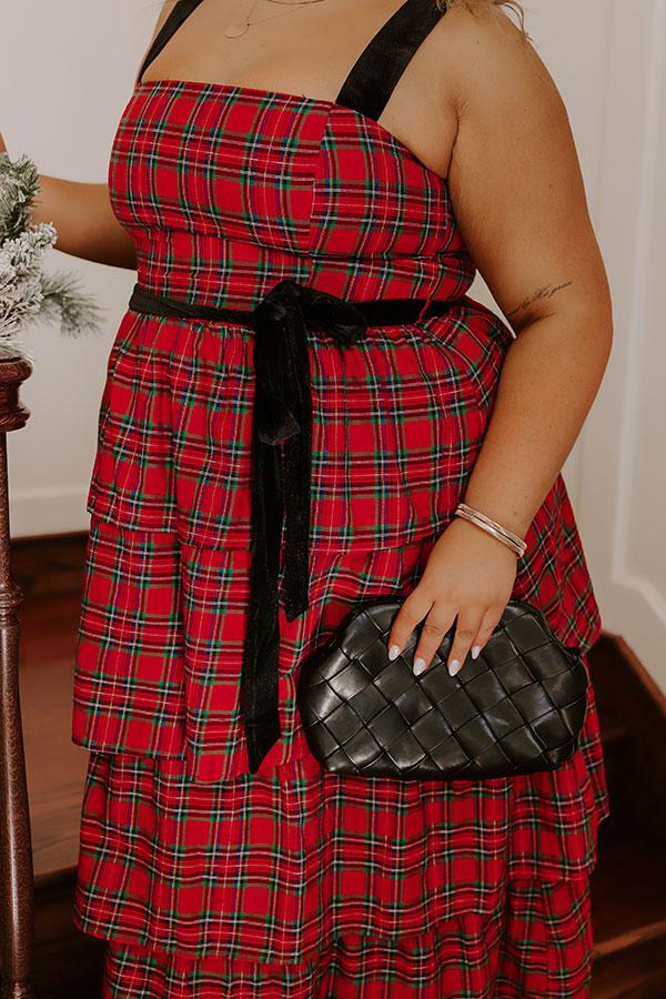 Impressions Holiday Harmony Plaid Tiered Midi Curves