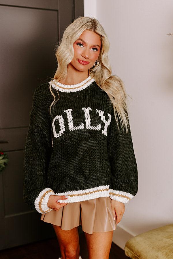 Impressions Holiday Vibes Knit Sweater In Jolly Hunter Green
