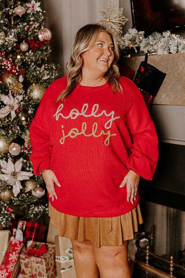Impressions Holly Jolly Vibe Tinsel Knit Top Curves