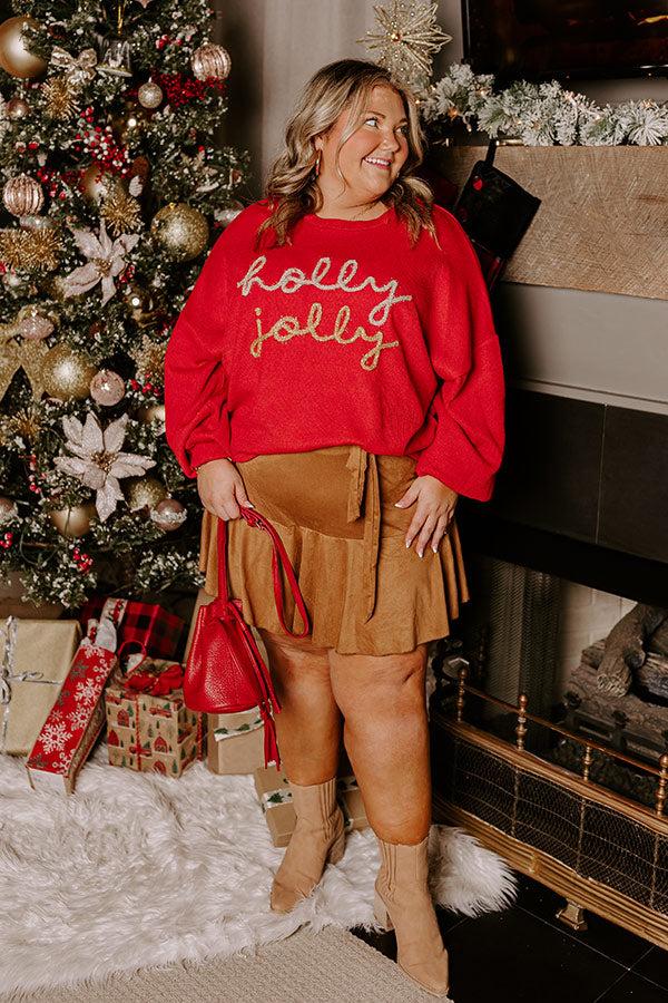 Impressions Holly Jolly Vibe Tinsel Knit Top Curves