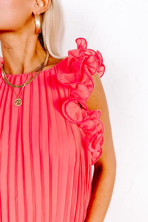 Impressions Honeysuckle Dreams Pleated Dress In Calypso