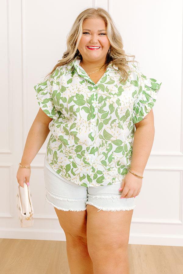 Impressions Honeysuckle Fields Floral Button Up Curves