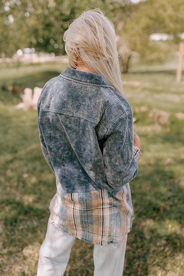 Impressions Hot Cocoa Sippin' Corduroy Jacket In Blue