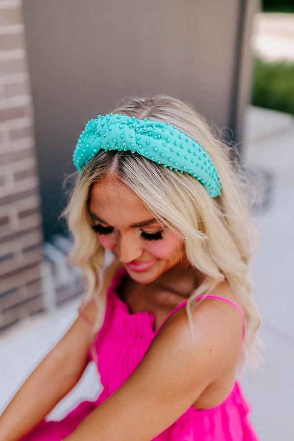 Impressions Humming Sweetly Embellished Headband In Turquoise