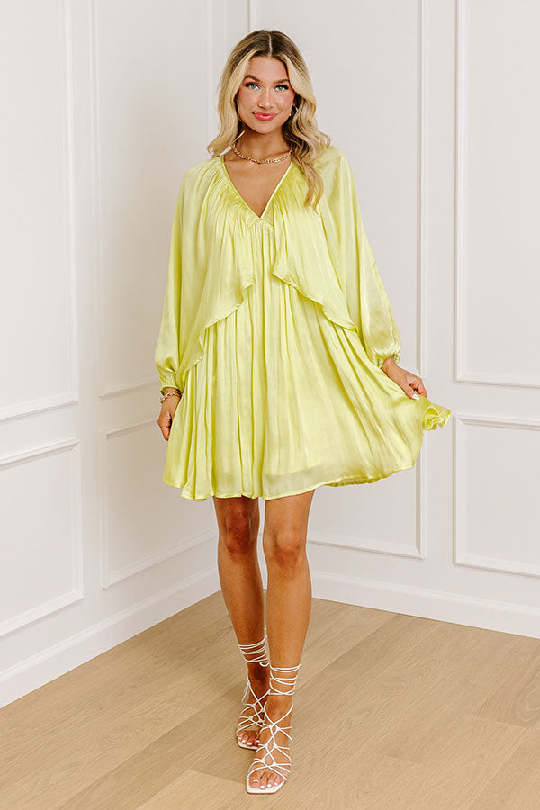 Impressions Impeccably Dressed Satin Dress In Yellow
