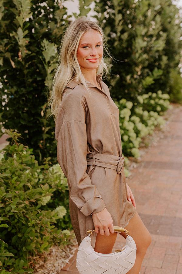 Impressions A Phone Call Away Dress In Mocha