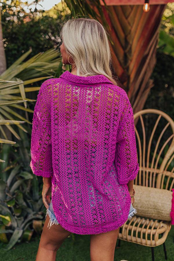 Impressions Adventure Seeker Crochet Top In Orchid