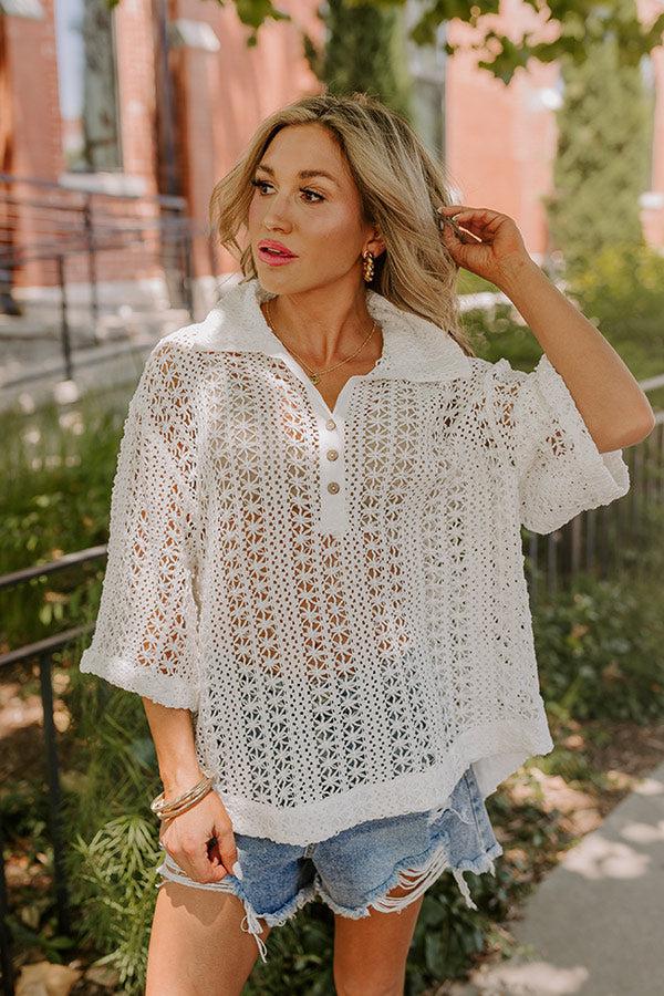 Impressions Adventure Seeker Crochet Top In White