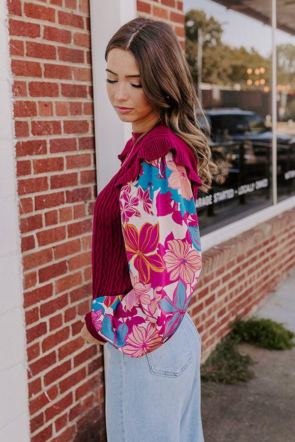 Impressions Afternoon Escape Knit Top In Wine