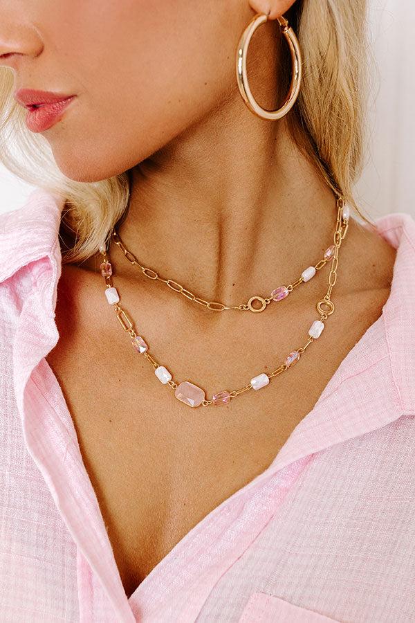 Impressions All The Glam Necklace In Pink