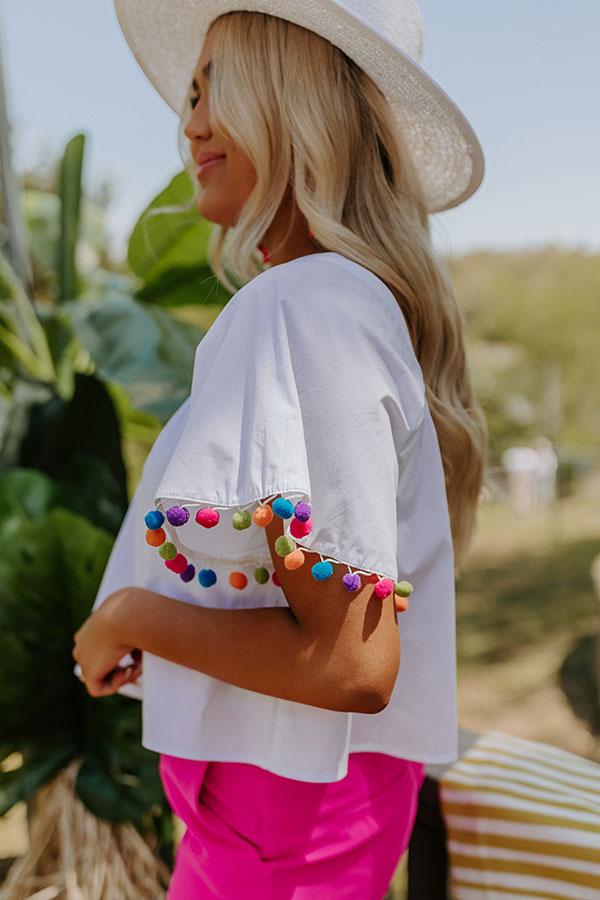 Impressions Aloha State Of Mind Pom Pom Shift Top