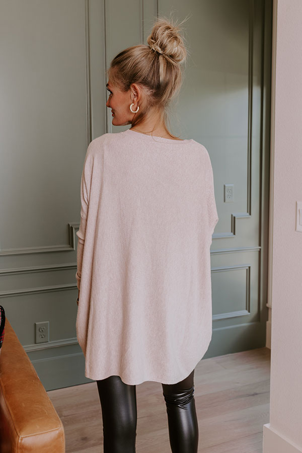 Impressions Always Cozy Sweater Top In Birch