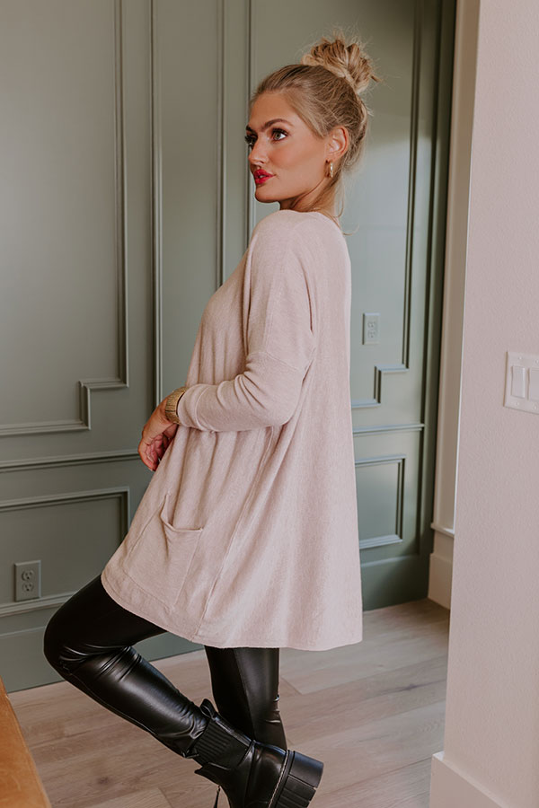 Impressions Always Cozy Sweater Top In Birch