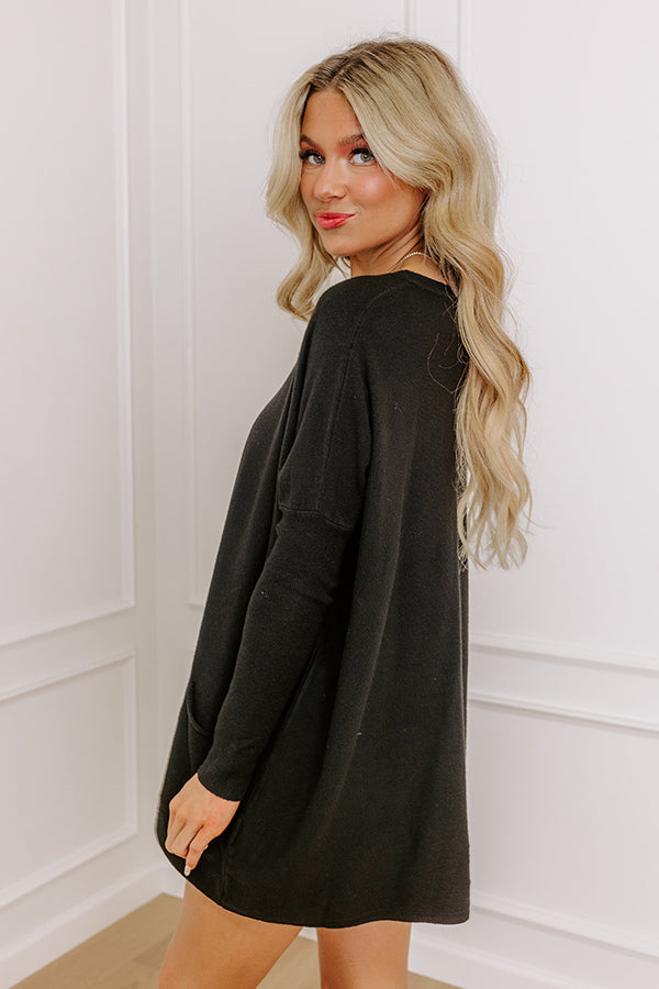 Impressions Always Cozy Sweater Top In Black