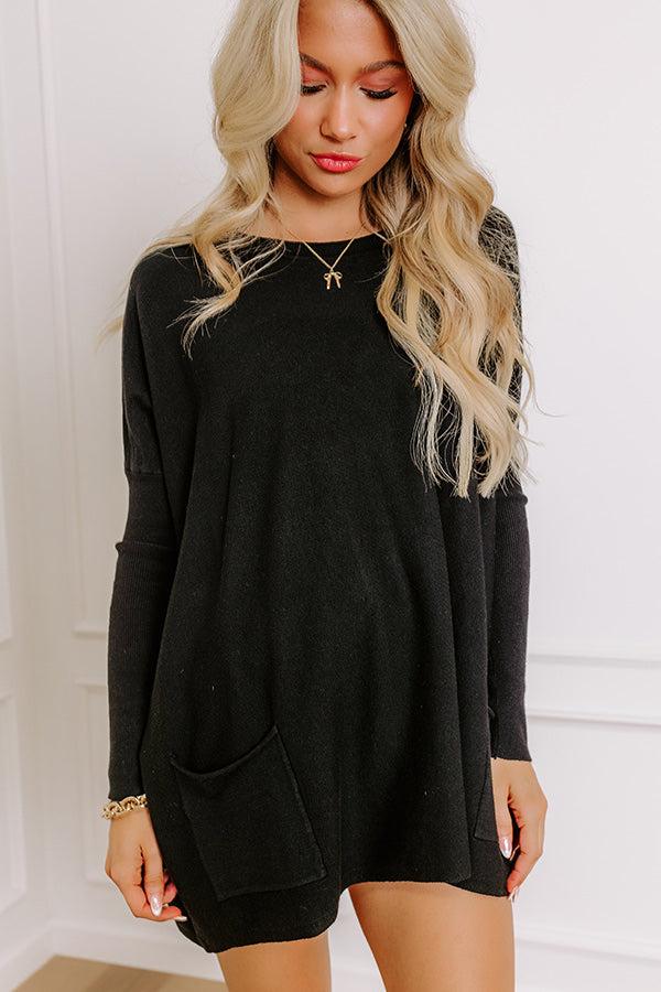 Impressions Always Cozy Sweater Top In Black