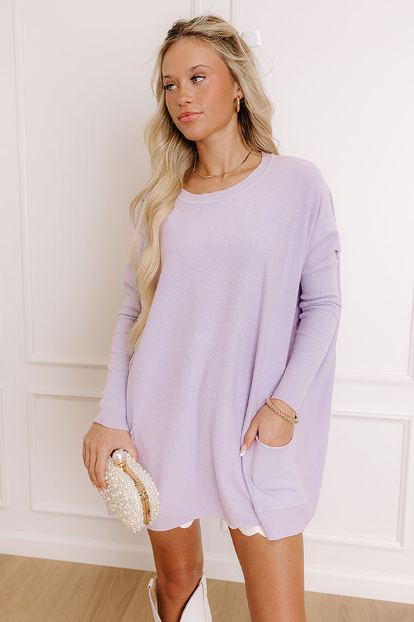 Impressions Always Cozy Sweater Top In Lavender