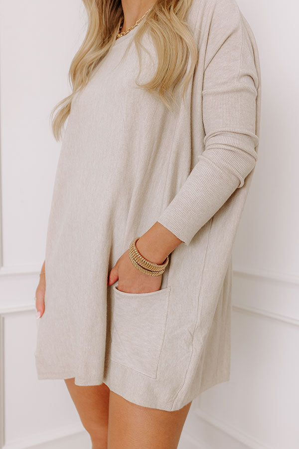 Impressions Always Cozy Sweater Top In Oatmeal