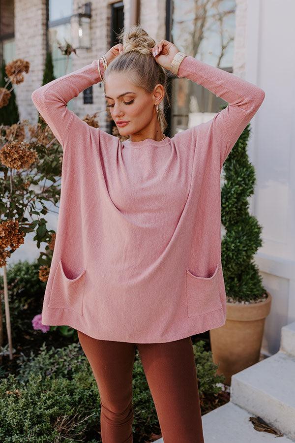 Impressions Always Cozy Sweater Top in Pink