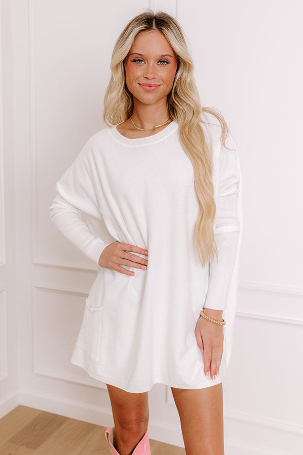 Impressions Always Cozy Sweater Top In White